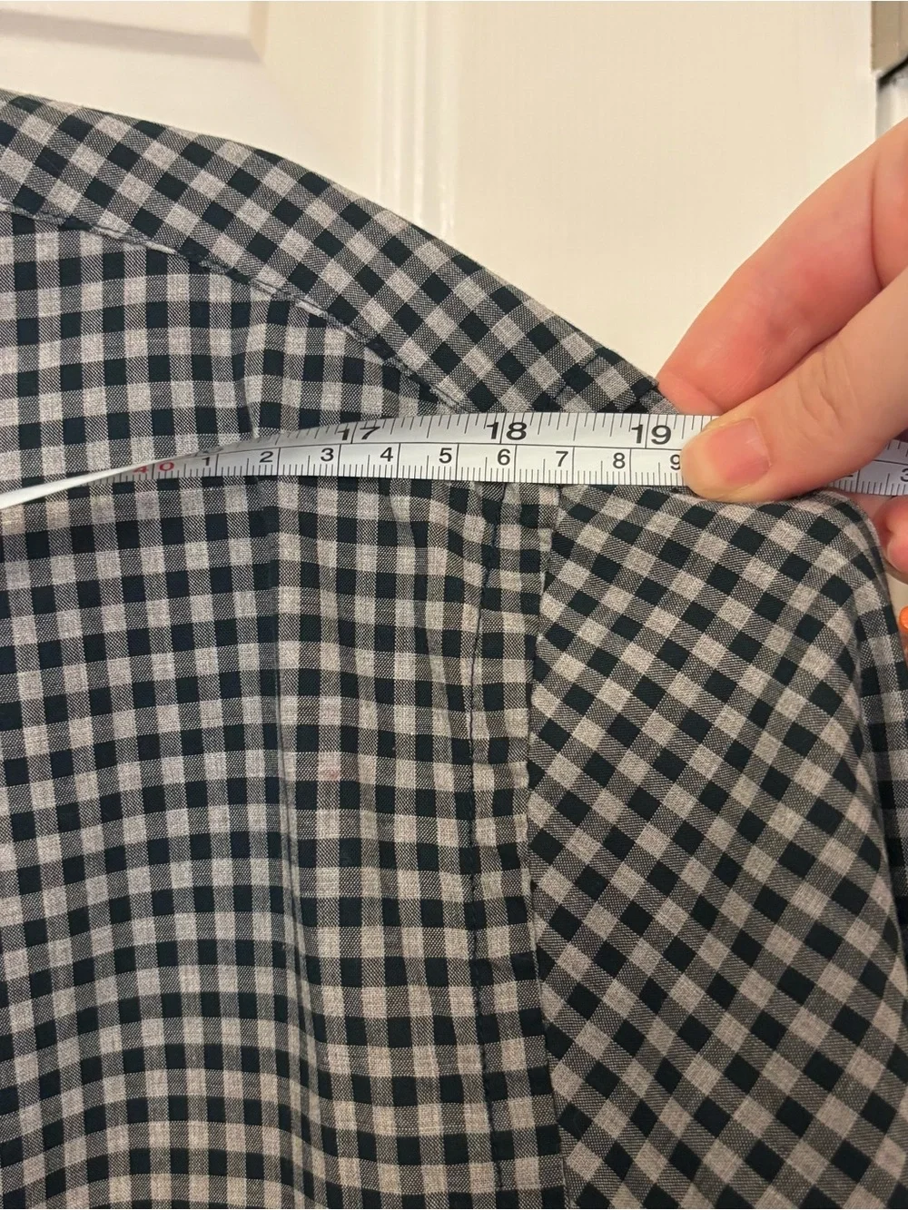 J. Crew Men’s Navy and Gray Gingham Button-Down Shirt
